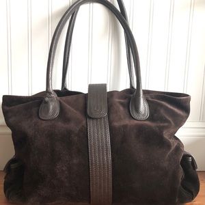 J. Crew Satchel in chocolate brown suede